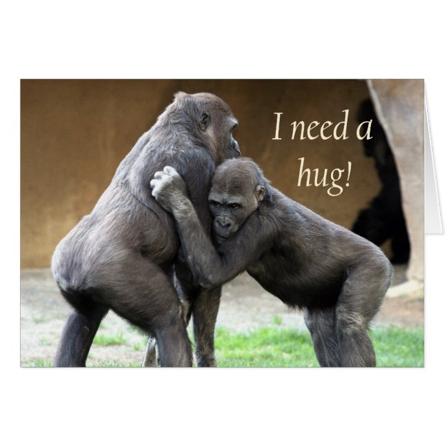 Jag behöver en kram hälsningskort (Framsidan Horizontal)