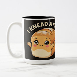 Jag behöver en kram — Kawaii Bröd Två-Tonad Mugg