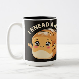 Jag behöver en kram — Kawaii Bröd Två-Tonad Mugg