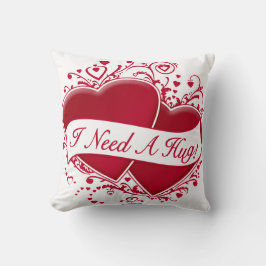Jag behöver en kram! Red Hearts Kudde