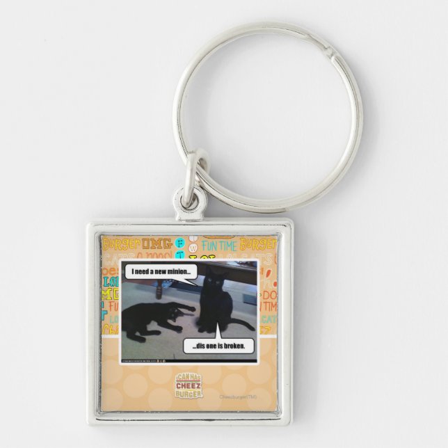 Jag behöver en ny skyddsling fyrkantig silverfärgad nyckelring (Framsidan)