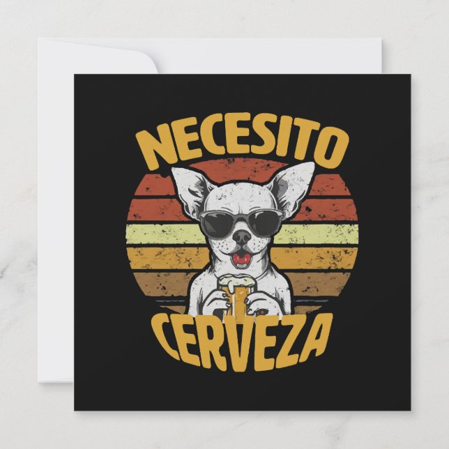 JAG BEHÖVER EN SÖT CHIHUAHUA ÖL INBJUDNINGAR (Baksida)