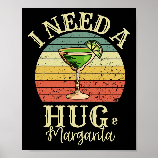 Jag behöver en stor Margarita Svan Drink Cinco De  Poster (Framsidan)