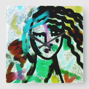 Jag behöver en Vaca Original Abstrakt Art Fyrkantig Klocka