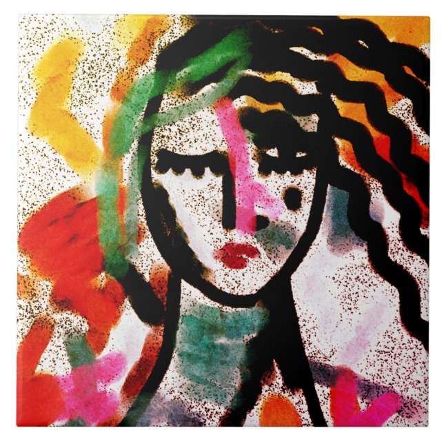 Jag behöver en Vaca Original Abstrakt Art Kakelplatta (Framsidan)