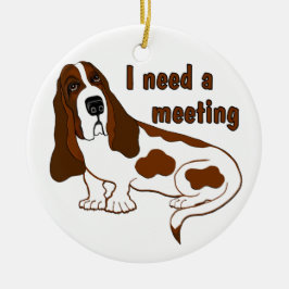 Jag behöver ett möte med en bra Hund för offert oc Julgransprydnad Keramik
