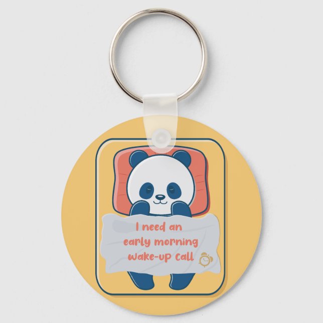 Jag behöver ett väckningssamtal på morgonen i tidi nyckelring (Framsida)