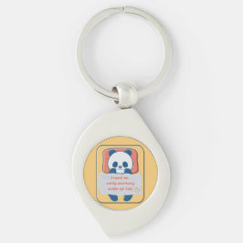 Jag behöver ett väckningssamtal på morgonen i tidi swirl silverfärgad nyckelring