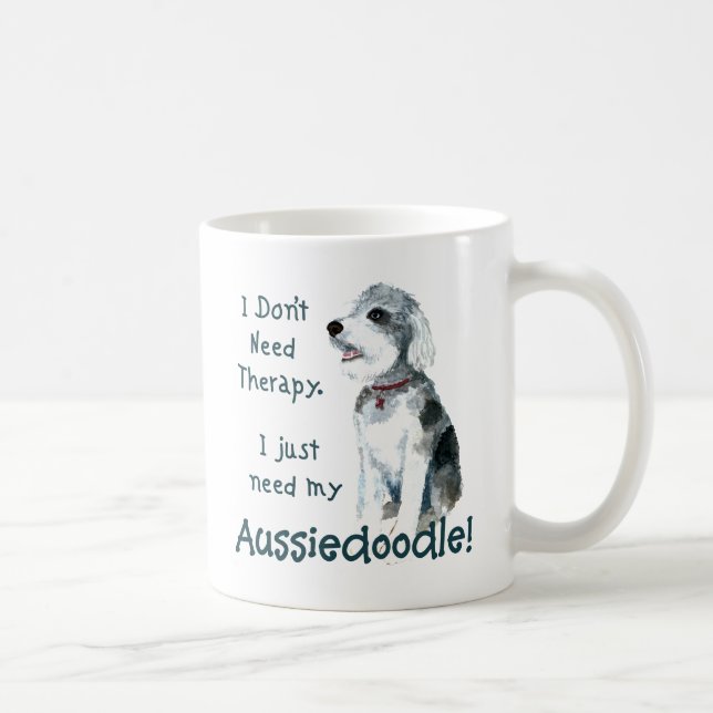 Jag behöver ingen behandling - Aussiedoodle Kaffemugg (Höger)