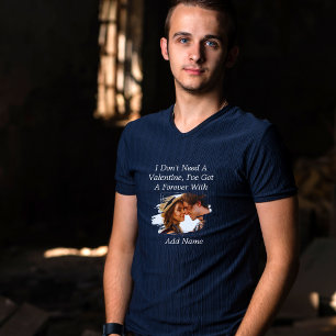 Jag behöver ingen hjärtans marinblå manlig modern t shirt