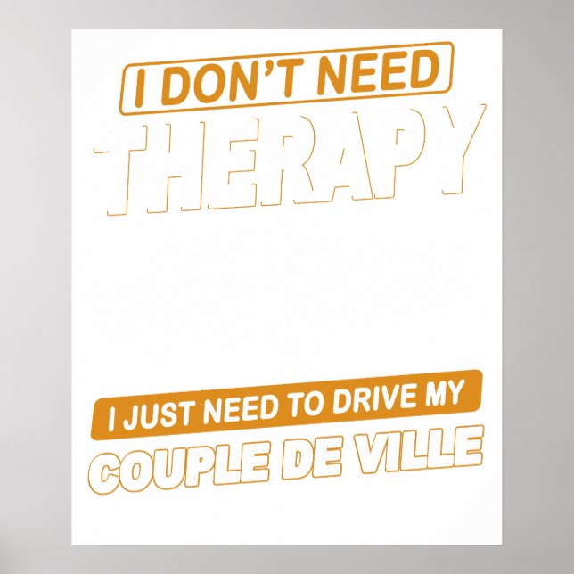 JAG BEHÖVER INGEN TERAPI Cadillac Coupe De Ville 2 Poster (Framsidan)