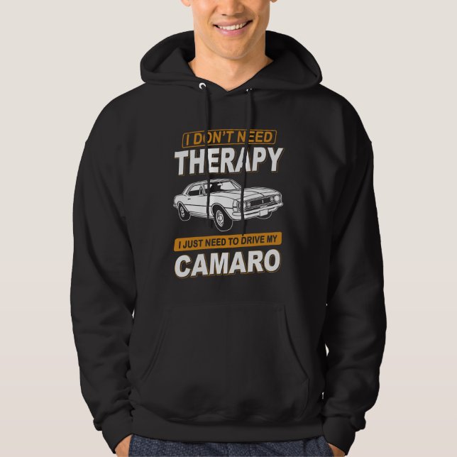 JAG BEHÖVER INGEN TERAPI Chevrolet Camaro 1966 Til Hoodie (Framsida)