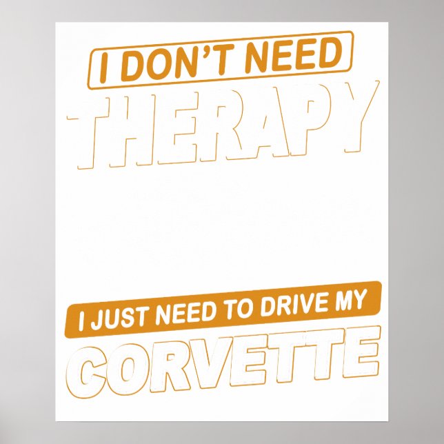 JAG BEHÖVER INGEN TERAPI Chevrolet Corvette 1976 Poster (Framsidan)