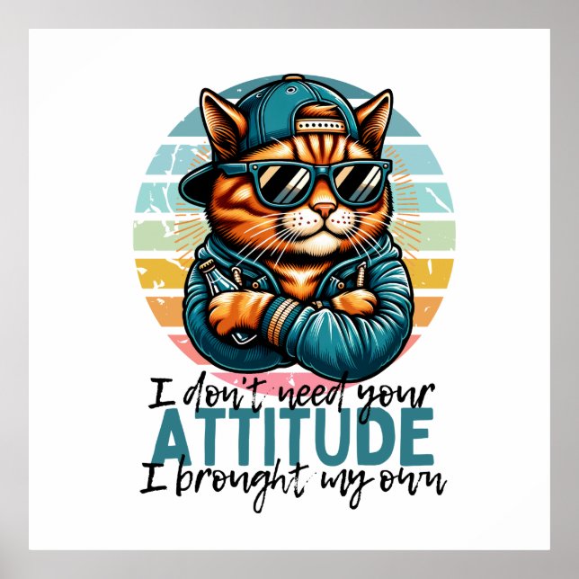 Jag behöver inte din attityd, jag tog min egen poster (Framsidan)