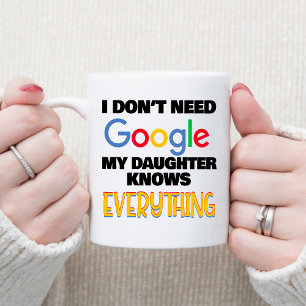 Jag behöver inte Google min dotter vet allt Kaffemugg