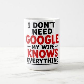 JAG BEHÖVER INTE GOOGLE — MIN FRU VET ALLT KAFFEMUGG