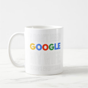 Jag behöver inte Google min fru vet allt Kaffemugg