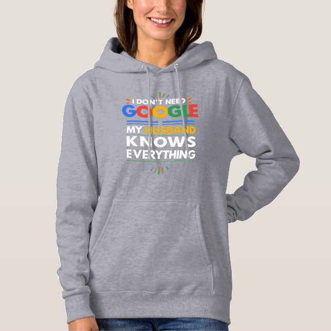 Jag behöver inte Google min Make vet allt T Shirt (Framsida)