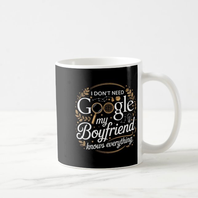 Jag behöver inte Google, min pojkvän vet allt Kaffemugg (Höger)