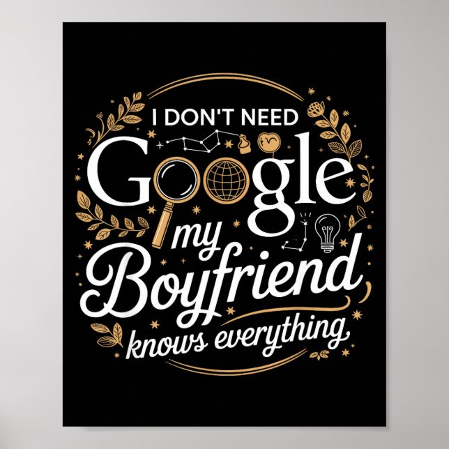 Jag behöver inte Google, min pojkvän vet allt  Poster (Framsidan)