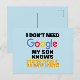 Jag Behöver Inte Google Min Son Vet Allt Vykort