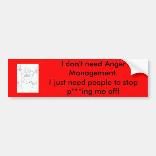 Jag behöver inte ilska Management Bildekal