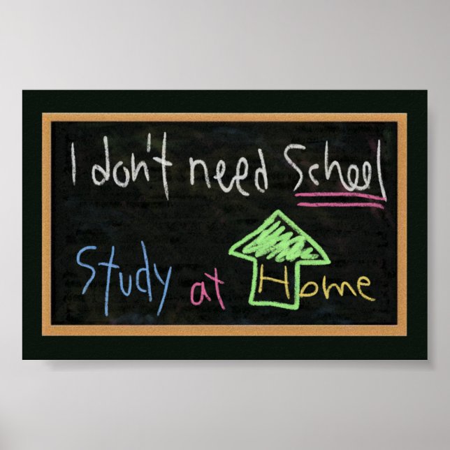Jag behöver inte skola/studier hemma poster (Framsidan)