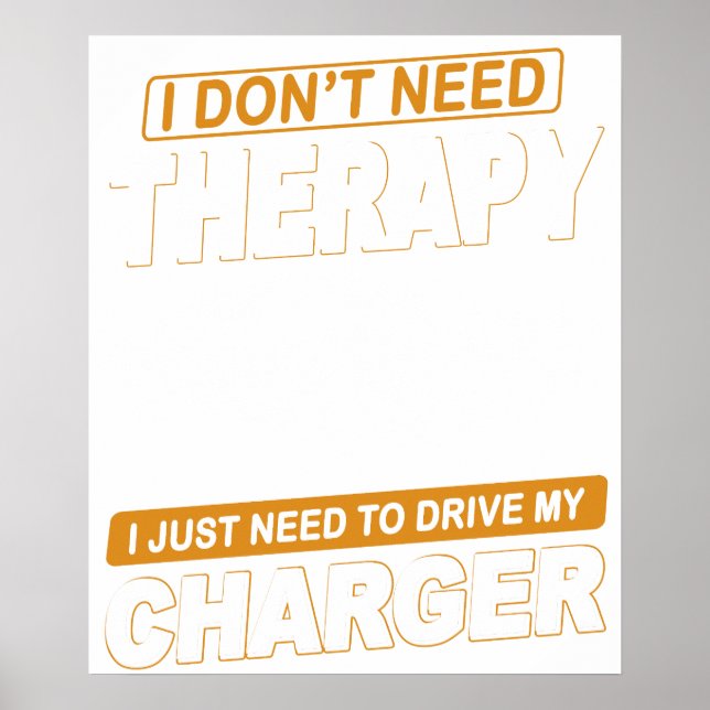 JAG BEHÖVER INTE TERAPI Dodge Charger 1970 Poster (Framsidan)