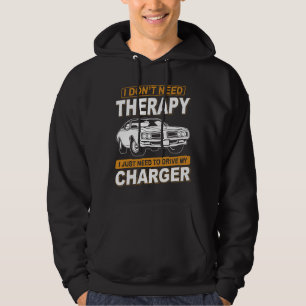 JAG BEHÖVER INTE TERAPI Dodge Charger 1971 Hoodie