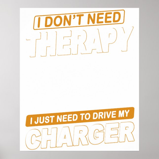 JAG BEHÖVER INTE TERAPI Dodge Charger 1971 Poster (Framsidan)