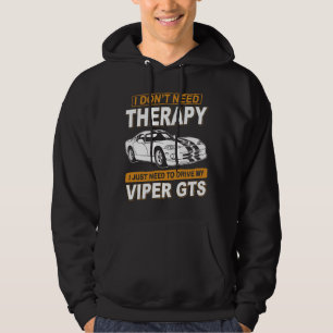 JAG BEHÖVER INTE TERAPI Dodge Viper 1996 Gts-rände Hoodie
