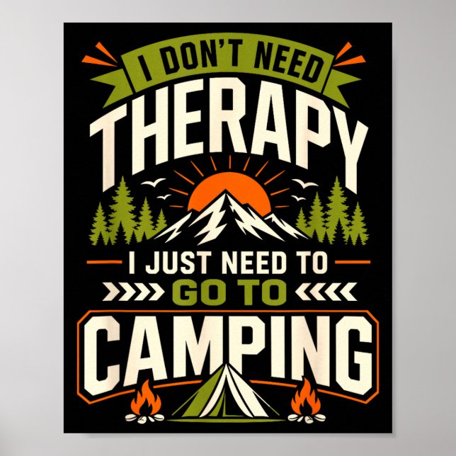 Jag behöver inte terapi jag behöver bara åka campa poster (Framsidan)