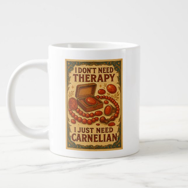 Jag behöver inte terapi, jag behöver bara Carnelia Jumbo Mugg (Vänster)