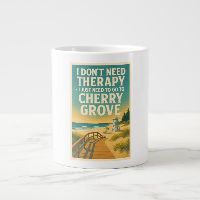 Jag behöver inte terapi, jag behöver bara Cherry G Jumbo Mugg (Framsidan)