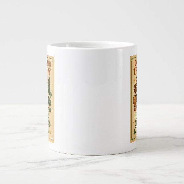 Jag behöver inte terapi, jag behöver bara Jasper Jumbo Mugg (Framsidan)