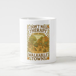 Jag behöver inte terapi, jag behöver bara Walkable Jumbo Mugg