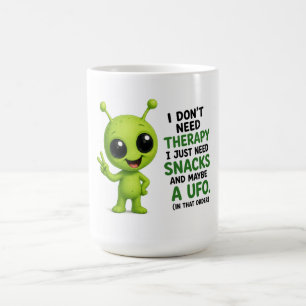 Jag Behöver Inte Terapi Jag Behöver Snacks Alien-d Kaffemugg