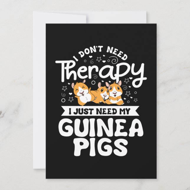 Jag behöver inte Therapy Guinea Gris Cavy Roddent Tack Kort (Framsida)