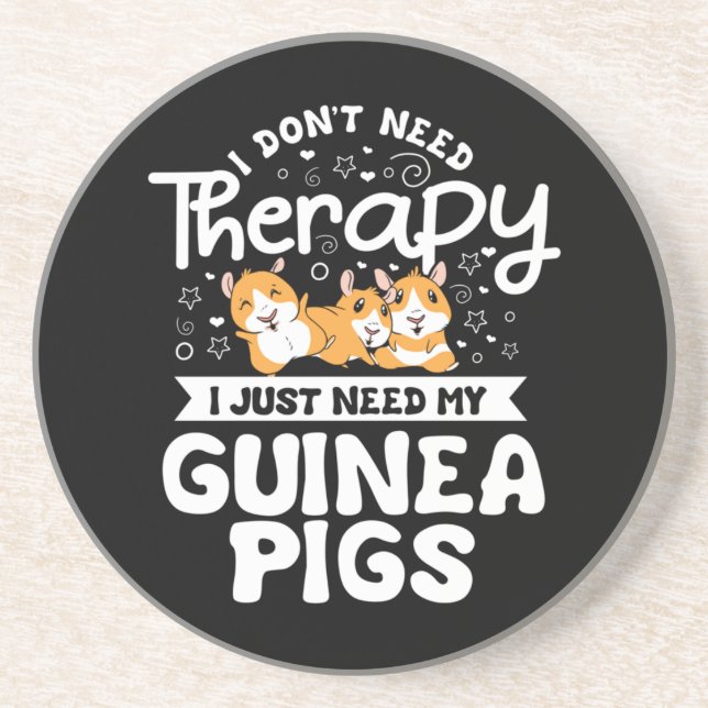 Jag behöver inte Therapy Guinea Gris Cavy Roddent Underlägg (Framsidan)