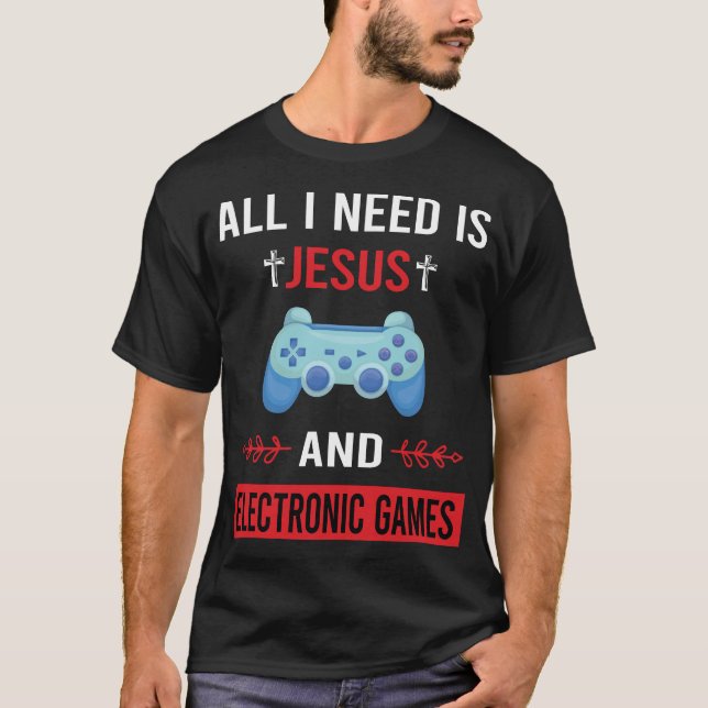 Jag behöver Jesus elektroniska spel T Shirt (Framsida)