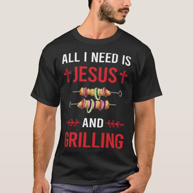 Jag behöver Jesus Grilling T Shirt (Framsida)