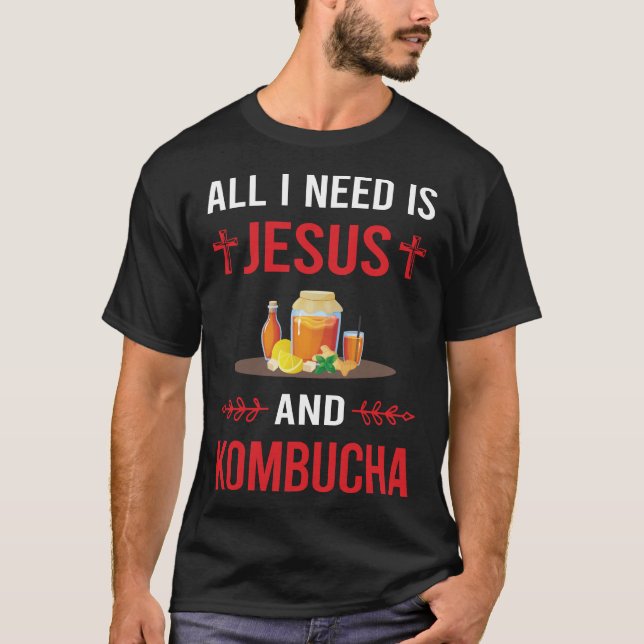 Jag behöver Jesus Kombucha Booch T Shirt (Framsida)