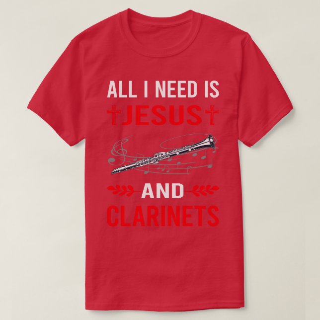 Jag behöver Jesus och Clarinet T Shirt (Design framsida)