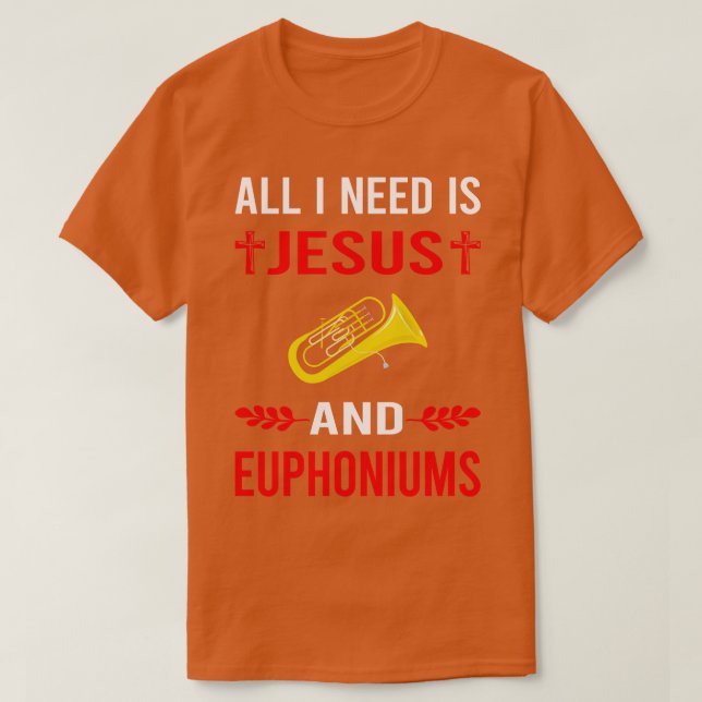 Jag behöver Jesus och Euphonium Euphoniums T Shirt (Design framsida)