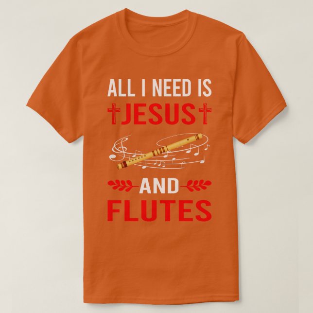 Jag behöver Jesus och Flute T Shirt (Design framsida)