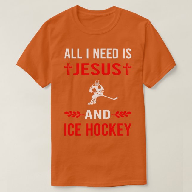 Jag behöver Jesus och Ice Hockey T Shirt (Design framsida)