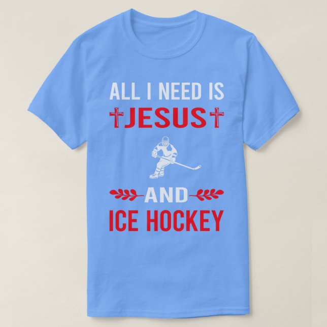 Jag behöver Jesus och Ice Hockey T Shirt (Design framsida)
