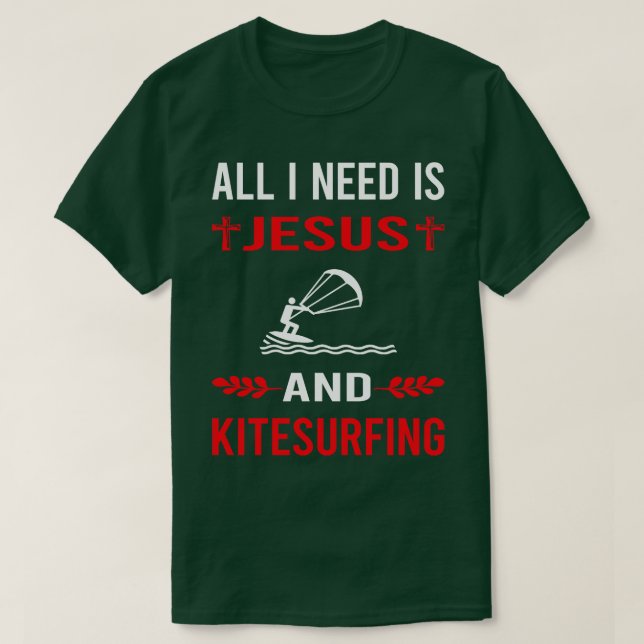Jag behöver Jesus och Kitesurfing Kitesurf Kitesur T Shirt (Design framsida)