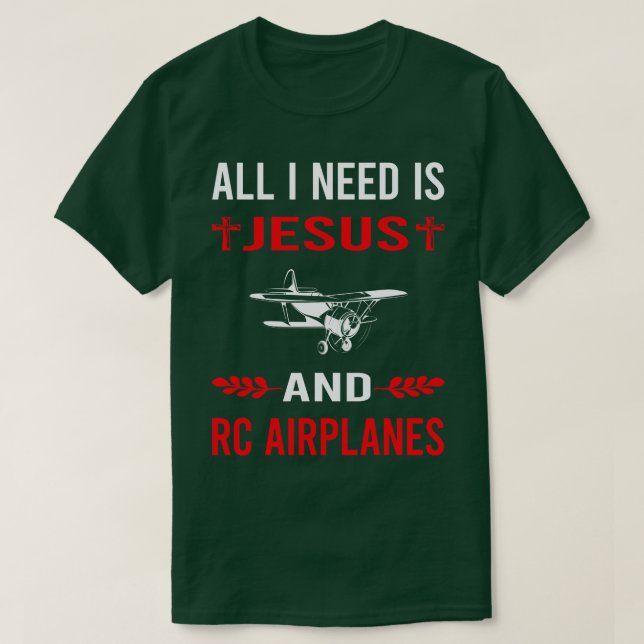 Jag behöver Jesus och RC-flygplan Flygplan Flygpla T Shirt (Design framsida)