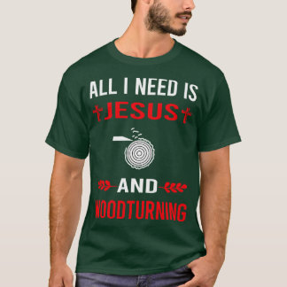 Jag behöver Jesus och Woodvert Wood Turn Tu T Shirt